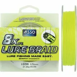 ANGELSCHNUR GEFLOCHTEN ASSO LURE BRAID 8X NEONGELB