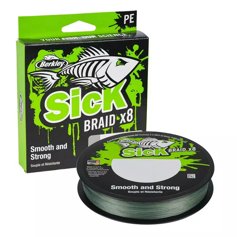 TRESSE BERKLEY SICK BRAID MOSS GREEN - 300M 3 TRESSE BERKLEY SICK BRAID MOSS GREEN - 300M