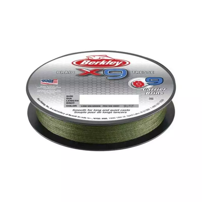 TRESSE BERKLEY X9 BRAID LOW VIS VERT - 150M 3 TRESSE BERKLEY X9 BRAID LOW VIS VERT - 150M