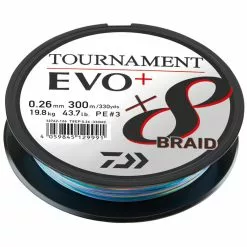 TRESSE DAIWA TOURNAMENT 8 BRAID EVO+ - MULTICOLORE - 300M