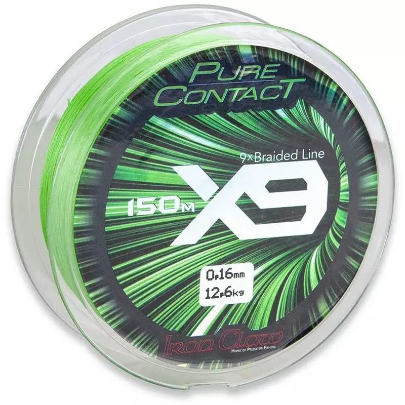 TRESSE IRON CLAW PURE CONTACT X9 - VERT - 1500M 3 TRESSE IRON CLAW PURE CONTACT X9 - VERT - 1500M