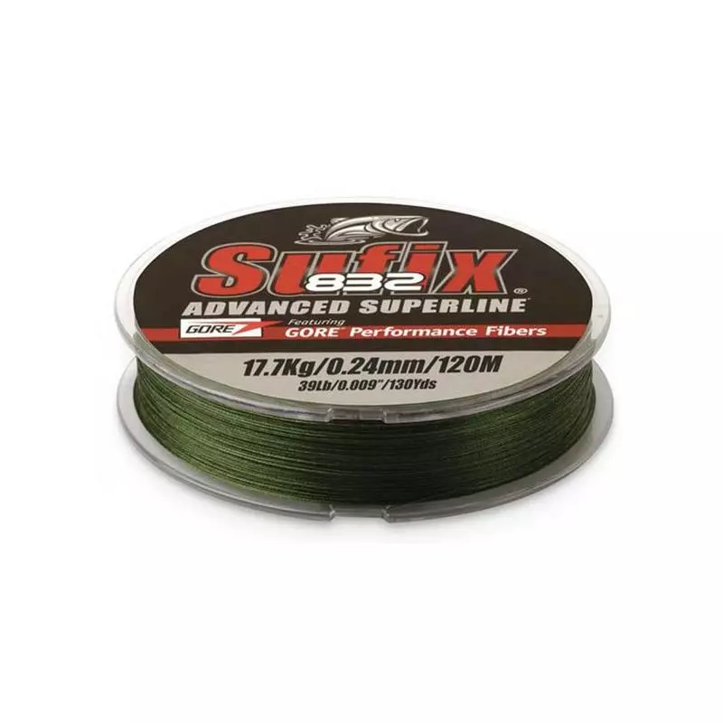 TRESSE SUFIX 832 ADVANCED SUPERLINE LO-VIS GREEN - 120M 3 TRESSE SUFIX 832 ADVANCED SUPERLINE LO-VIS GREEN - 120M