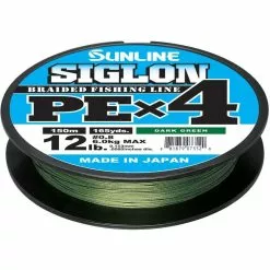 TRESSE SUNLINE SIGLON BRAID PE 4X VERT FONCE