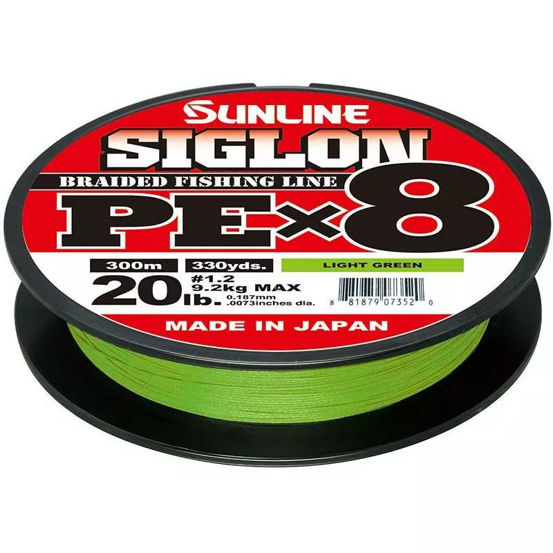 TRESSE SUNLINE SIGLON BRAID PE 8X VERT CLAIR - 300M 3 TRESSE SUNLINE SIGLON BRAID PE 8X VERT CLAIR - 300M
