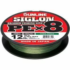 TRESSE SUNLINE SIGLON BRAID PE 8X VERT FONCE - 150M