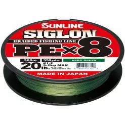TRESSE SUNLINE SIGLON BRAID PE 8X VERT FONCE - 300M