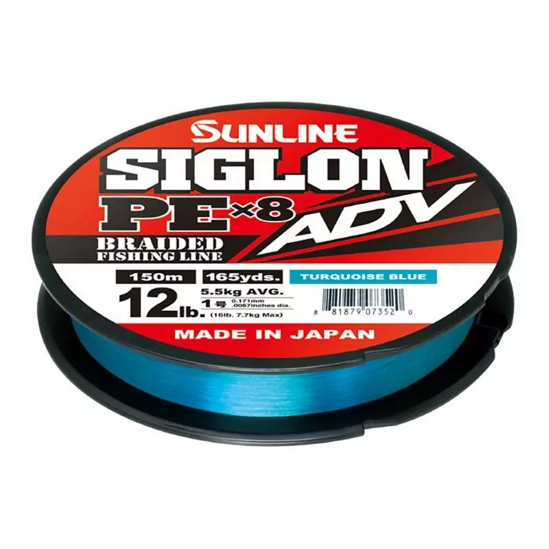 TRESSE SUNLINE SIGLON BRAID PE ADV 8X BLEU TURQUOISE - 150M 3 TRESSE SUNLINE SIGLON BRAID PE ADV 8X BLEU TURQUOISE - 150M